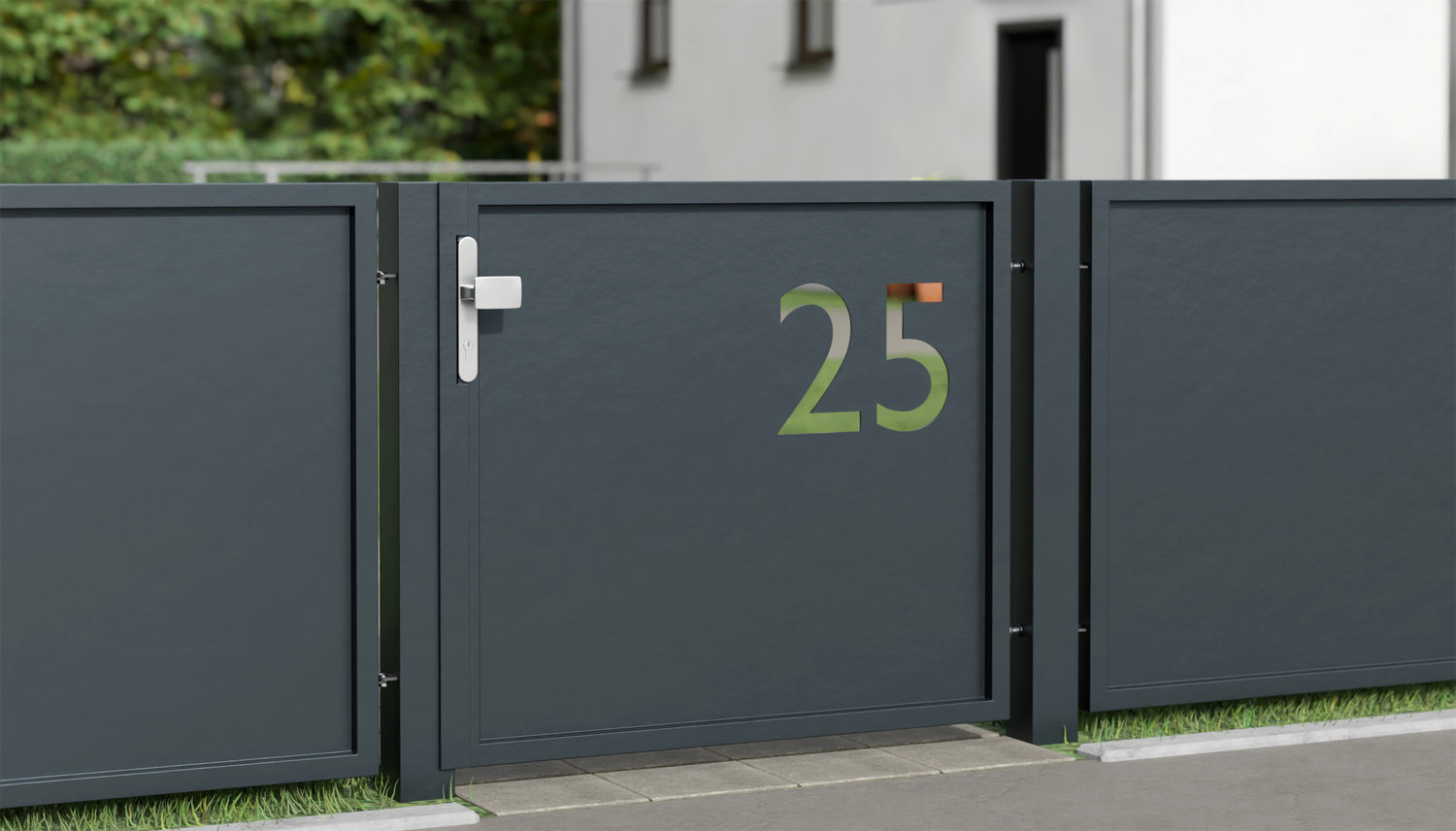 Brise-vue à 1 battant en aluminium pour portillon de jardin HNR, GE