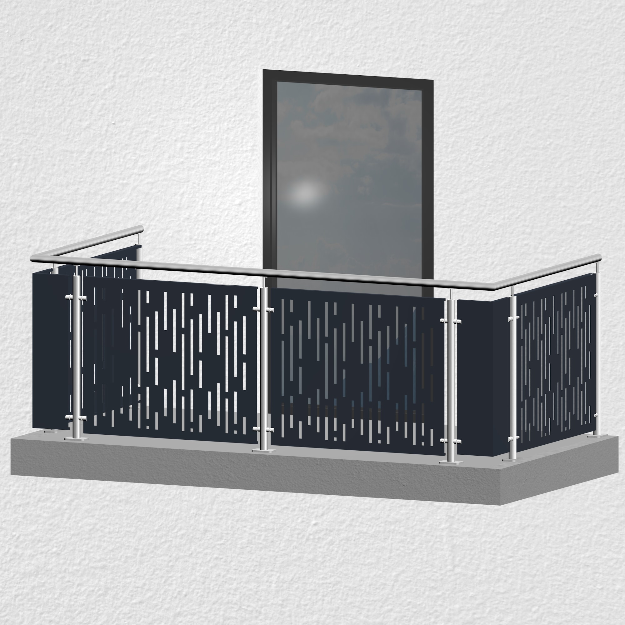 Balustrade de balcon en acier inoxydable plaque design SF VE