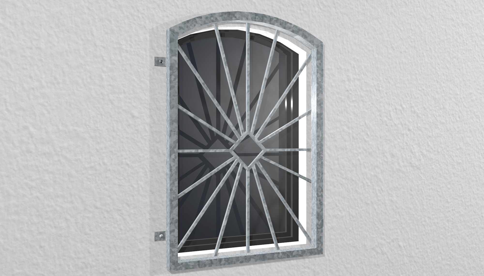 Grille de défense pour fenêtres en acier galvanisé, pare-soleil, arc supérieur 