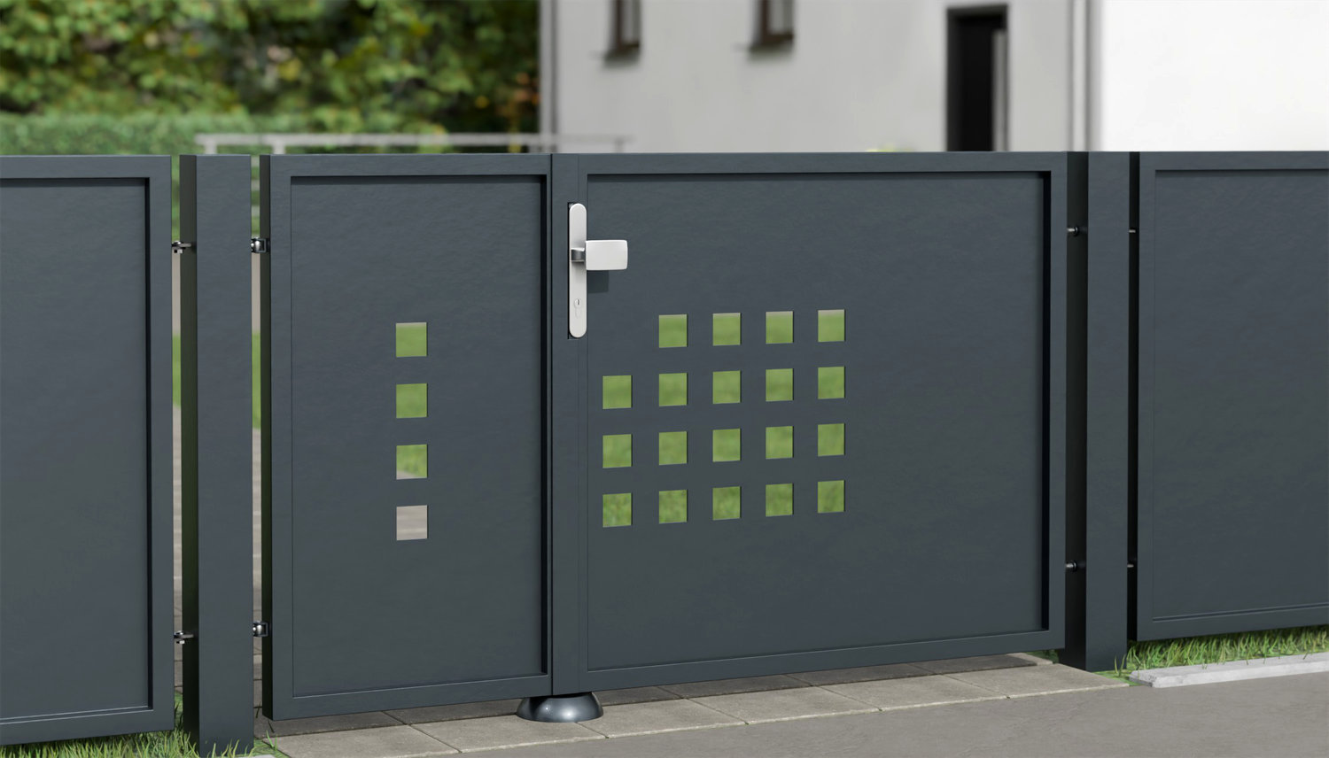 Brise-vue à 2 battants en aluminium pour portillon de jardin QLR, GE