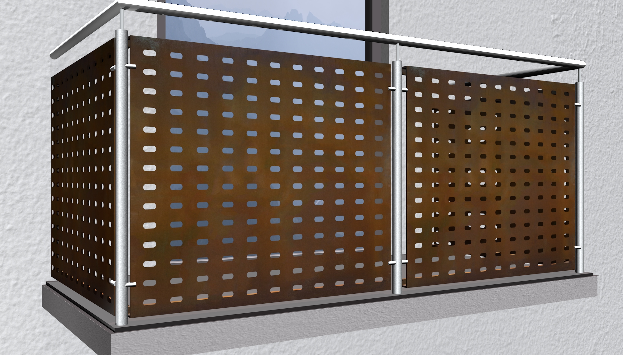 Garde-Corps de balcon en acier Corten LL GE