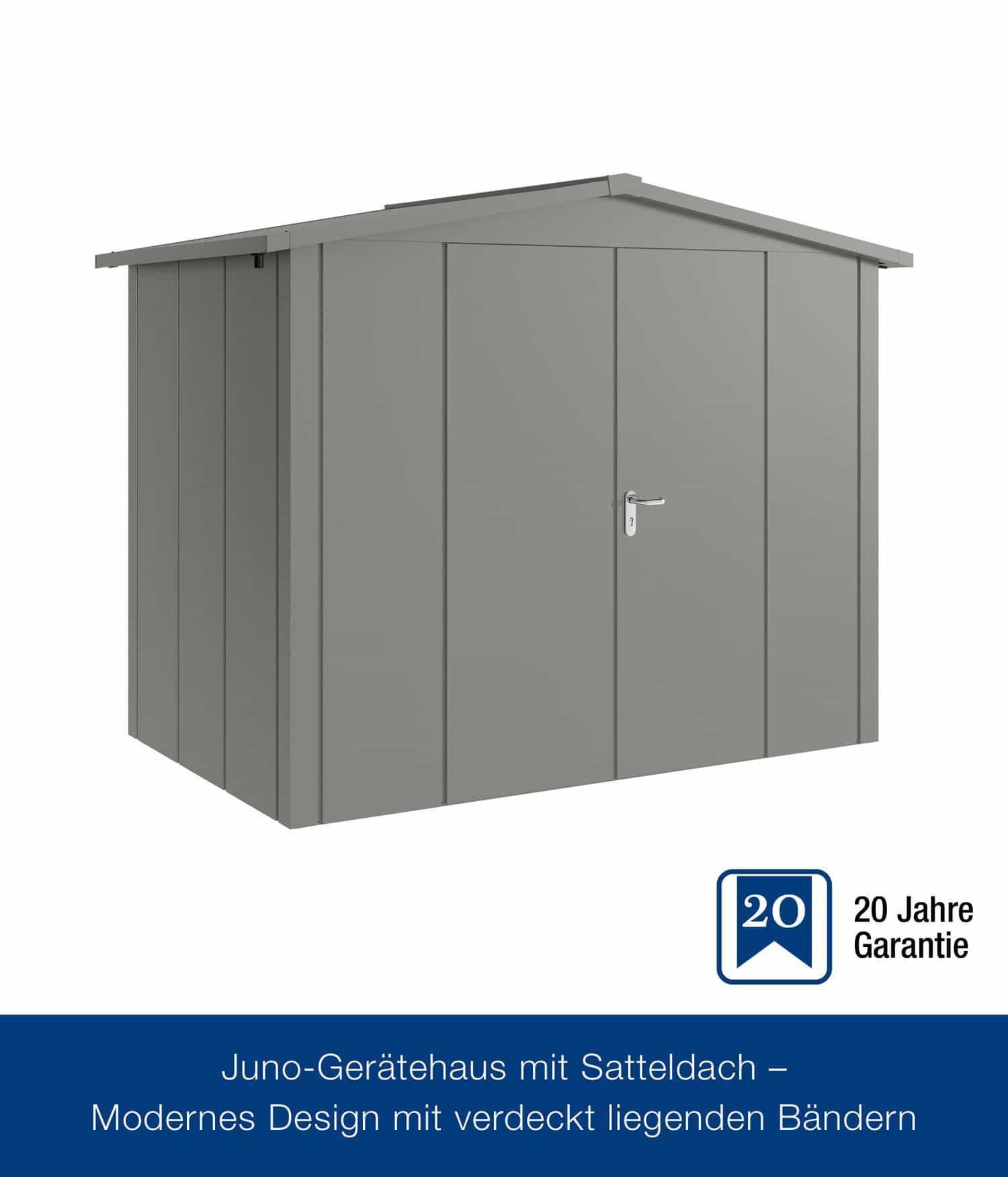 Gerätehaus Hörmann Juno Design mit Satteldach 2-flügelig
