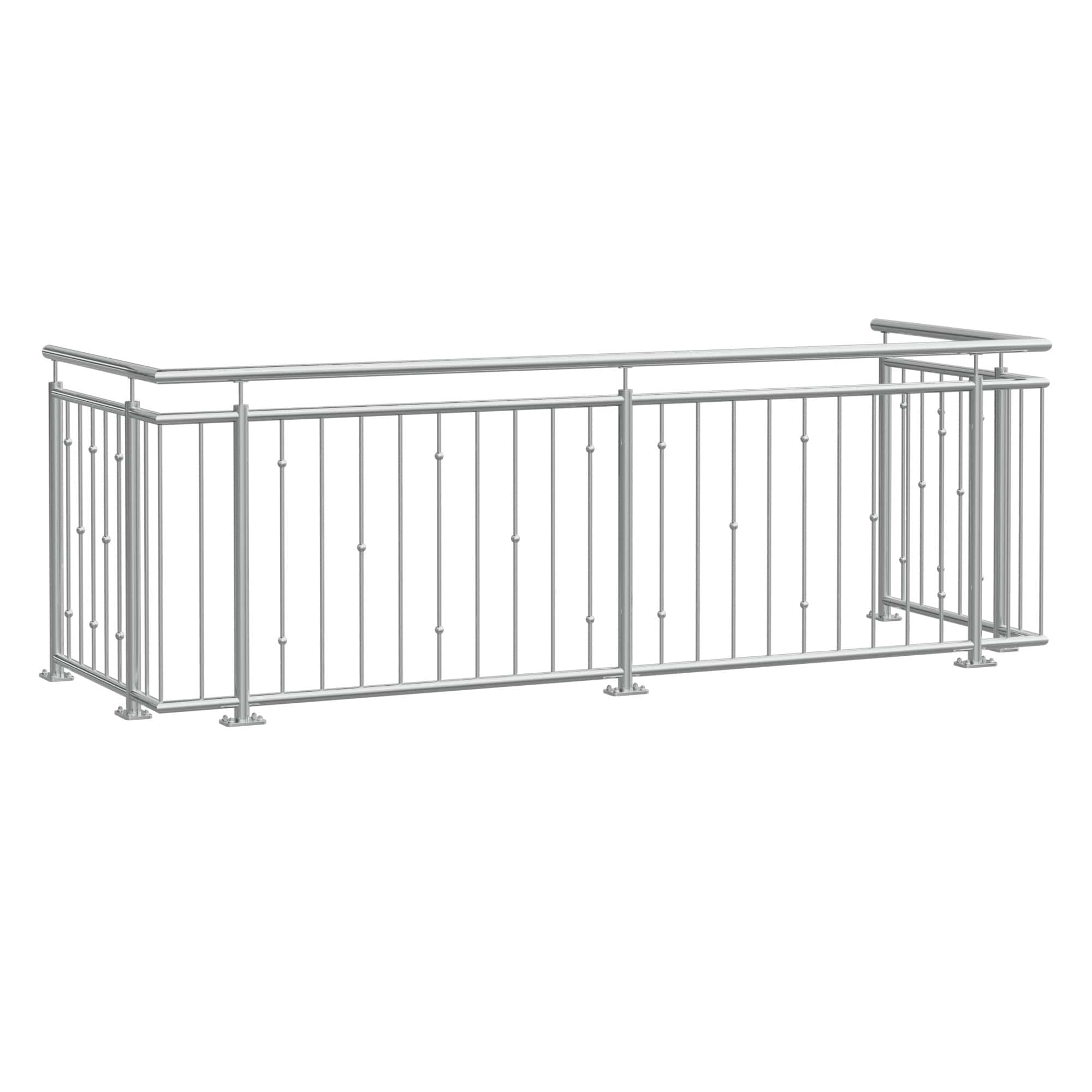 Balustrade de balcon en acier inoxydable boules décalées 