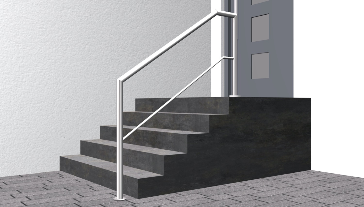 Balustrade d’escalier en acier inoxydable FA 1-6 croisillons 