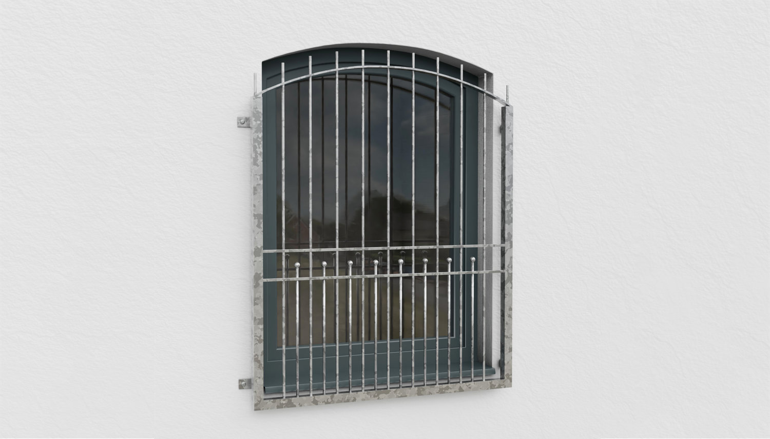 Grille de défense pour fenêtres en acier galvanisé arc supérieur Berlin 