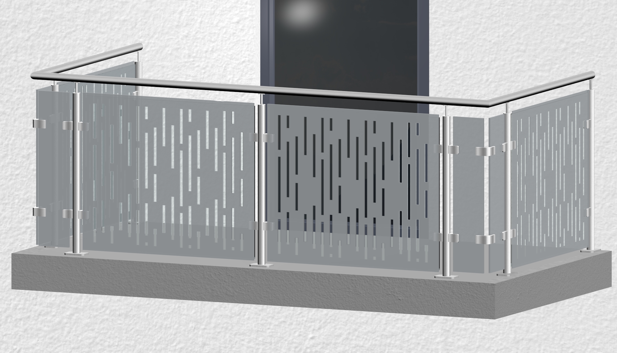Balustrade de balcon en acier inoxydable design verre SF VE MO