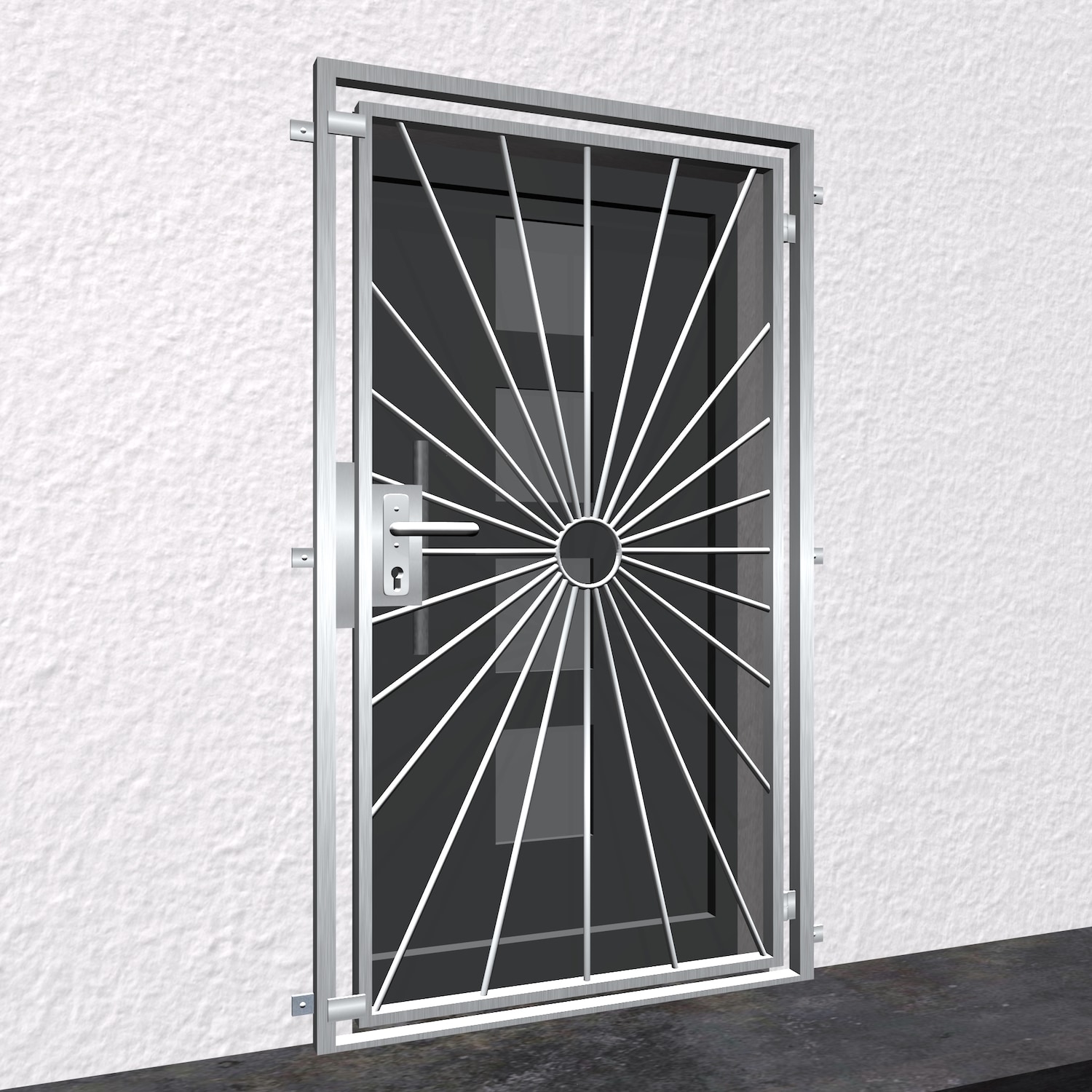 Porte grillagée en acier inoxydable Cercle solaire