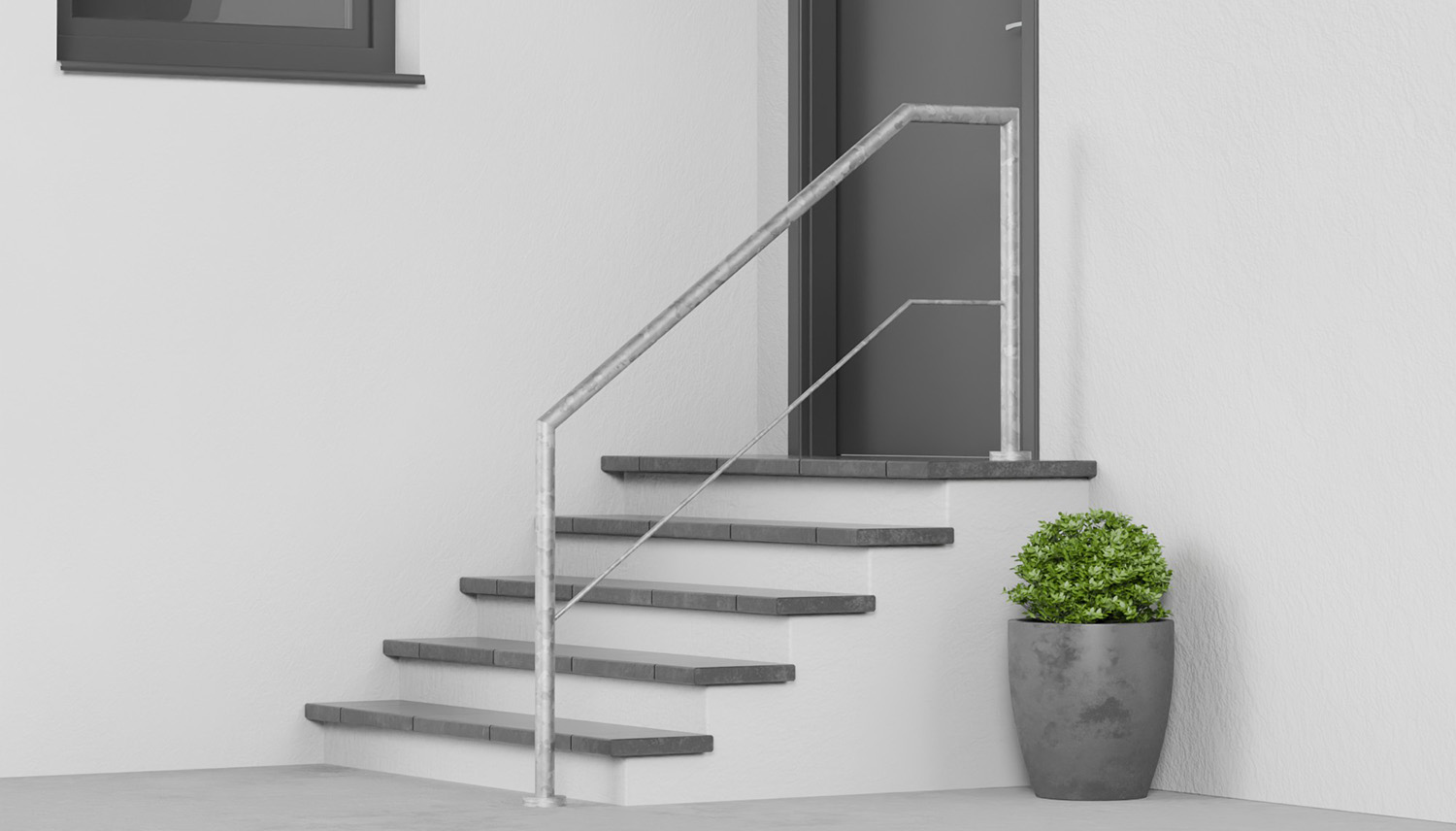 Balustrade d’escalier en acier galvanisé FA 1-3 croisillons 
