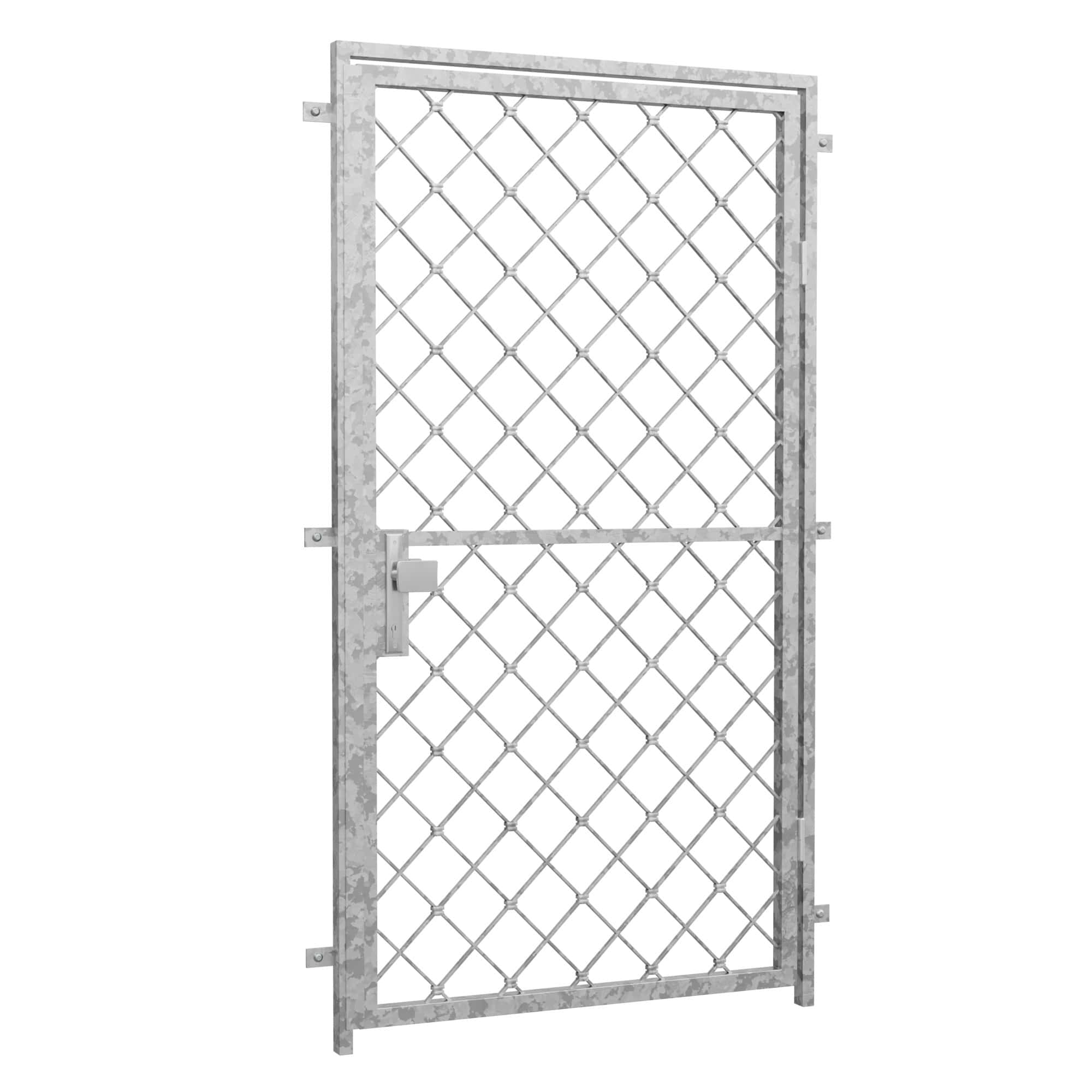 Porte grillagée en acier galvanisé losanges