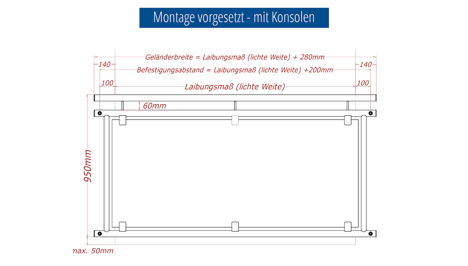 Balcon à la française design galvanisé verre BT