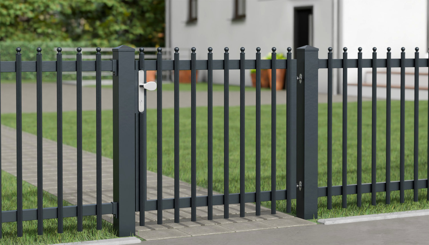 Portillon de jardin aluminium 1 battant palissades élégantes, GE
