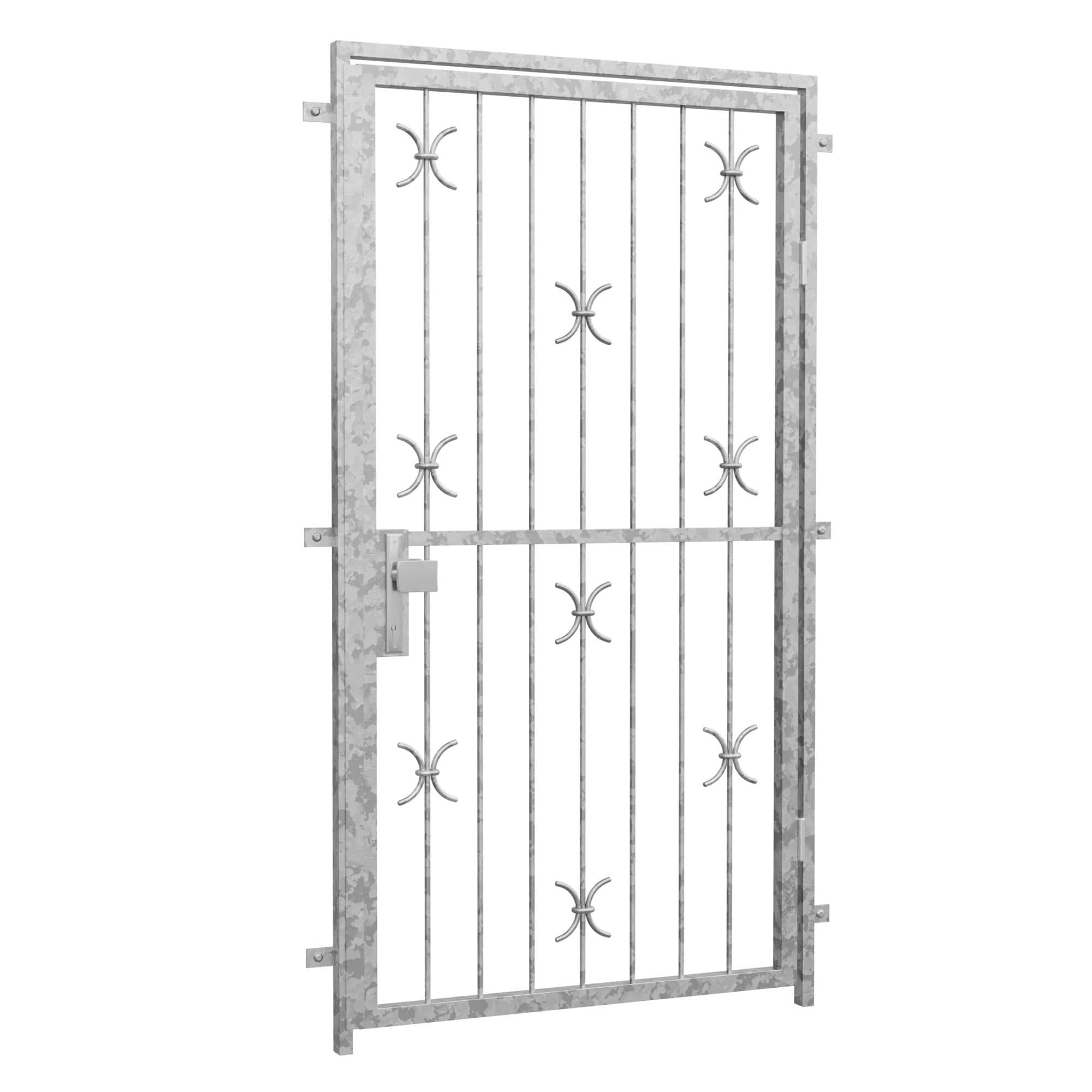 Porte grillagée en acier galvanisé boucle en C