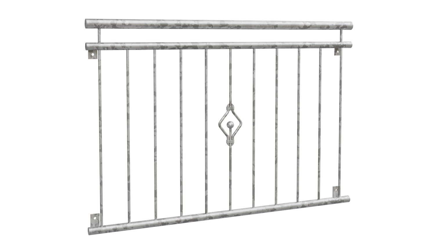 Balcon à la française en acier galvanisé ornement de boule 