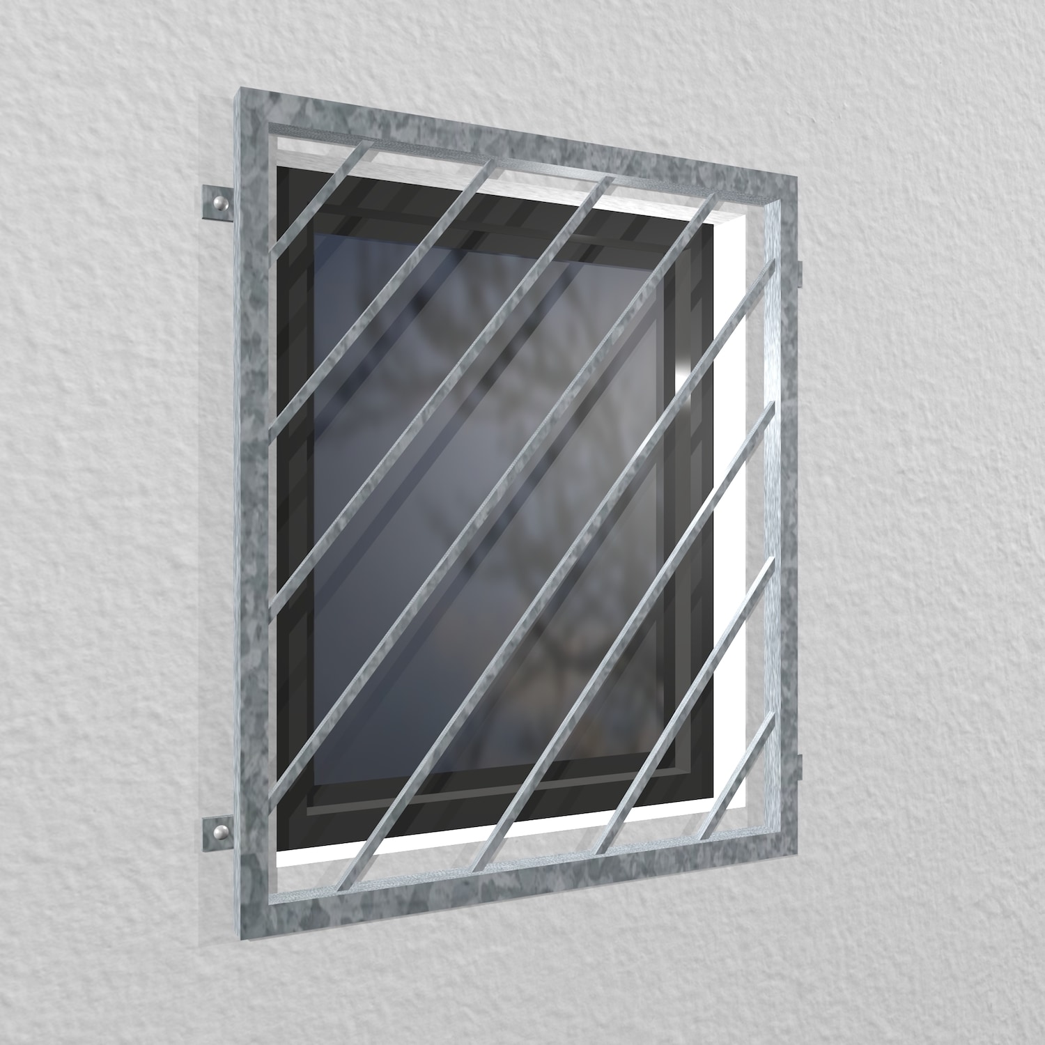 Grille de défense pour fenêtres en acier galvanisé Barre diagonale 1
