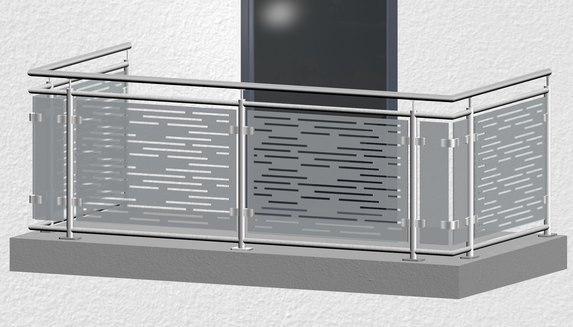 Balustrade de balcon en acier inoxydable design verre SF HO