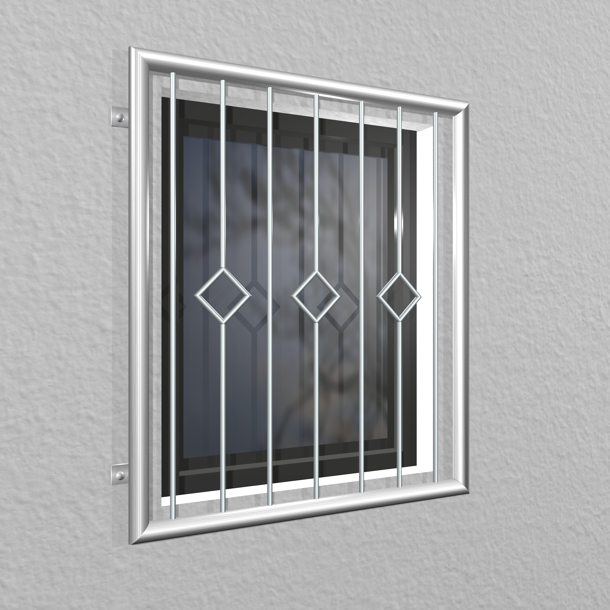 Grille de défense pour fenêtres en acier inoxydable carreau barre 