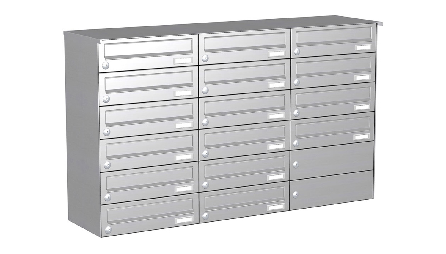 Briefkastenanlage | Aufputz | 16-fach | Waagerecht | Edelstahl