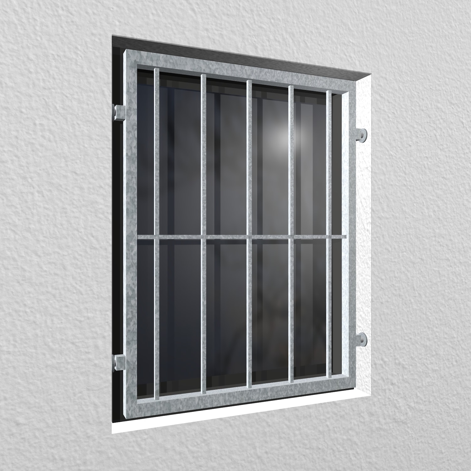 Grille de défense pour fenêtres en acier galvanisé mobile à barre verticale