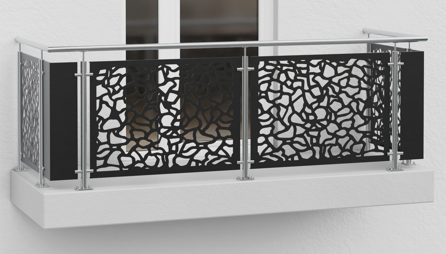 Balustrade de balcon en acier inoxydable plaque design AB 2