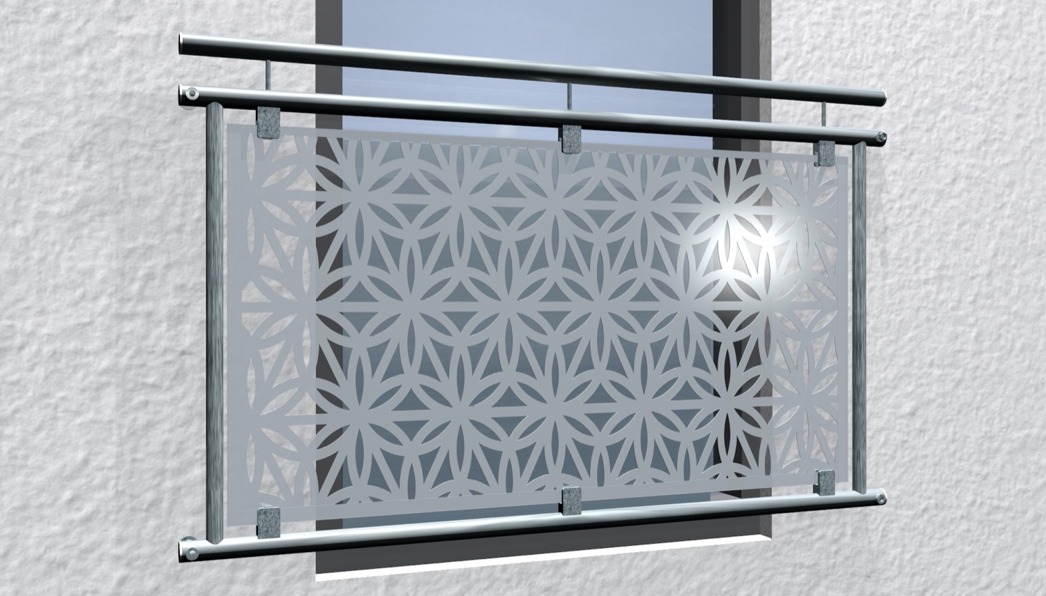 Balcon à la française design galvanisé verre BT