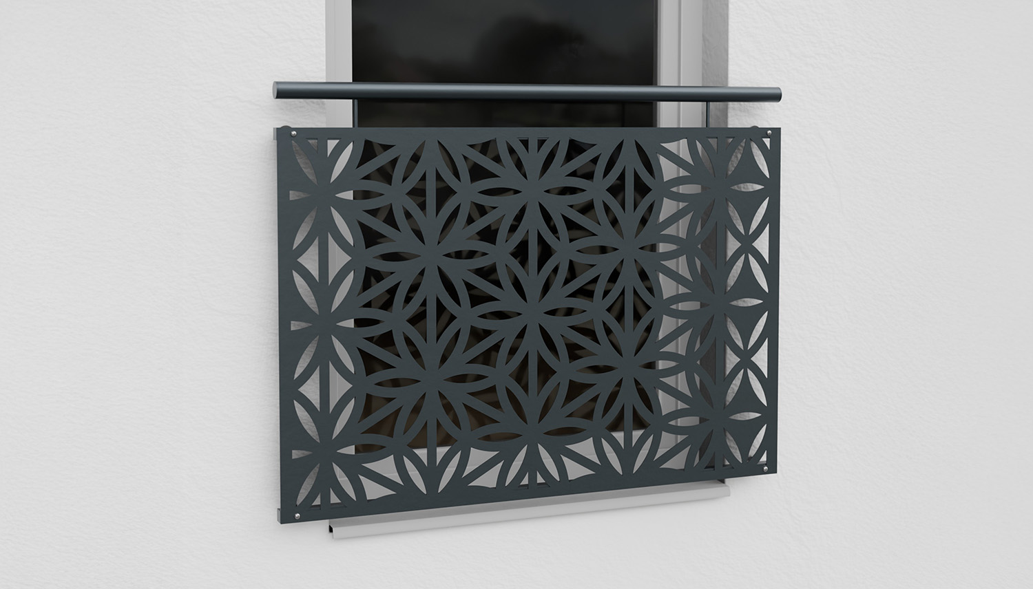 Balcon à la française en acier galvanisé plaque design fleur de rêve