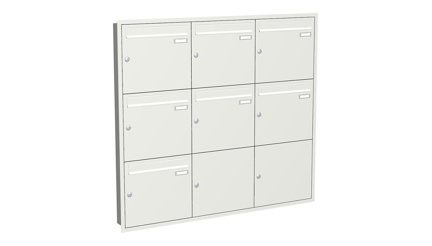 Briefkastenanlage | Unterputz | 7-fach | Senkrecht | Farbe