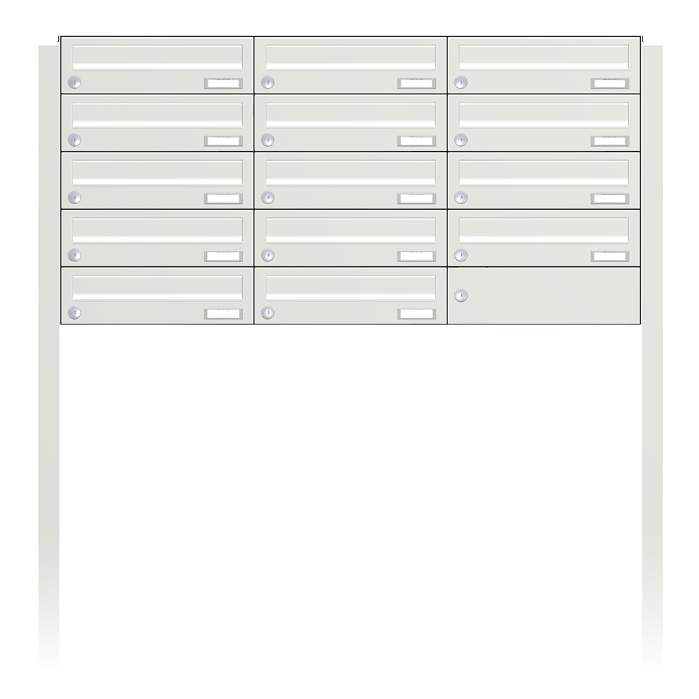 Briefkastenanlage | Freistehend | 14-fach | Waagerecht | Farbe