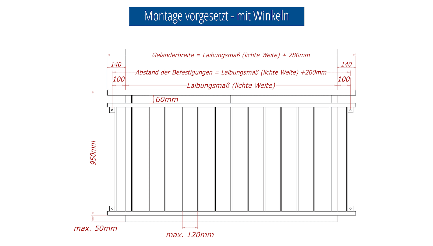 Balcon à la française en acier galvanisé ornement moderne III 