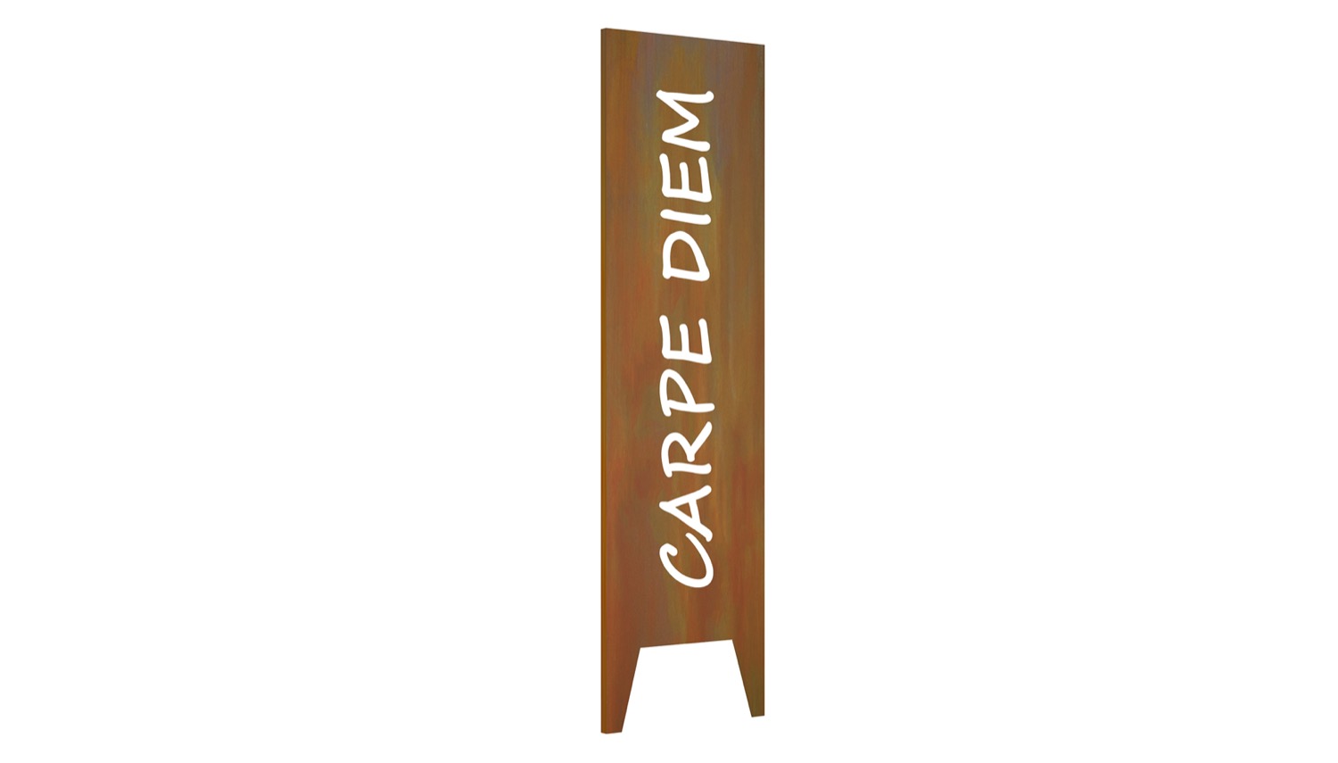 Stèle de jardin en acier Corten Carpe Diem