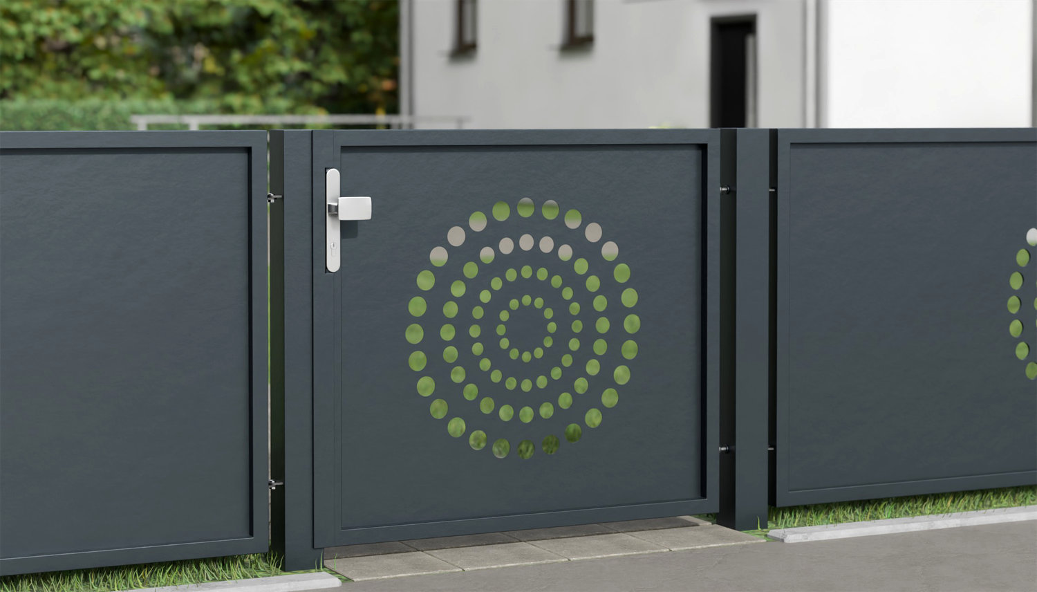 Portillon de jardin en aluminium à 1 battant découpé au laser KR