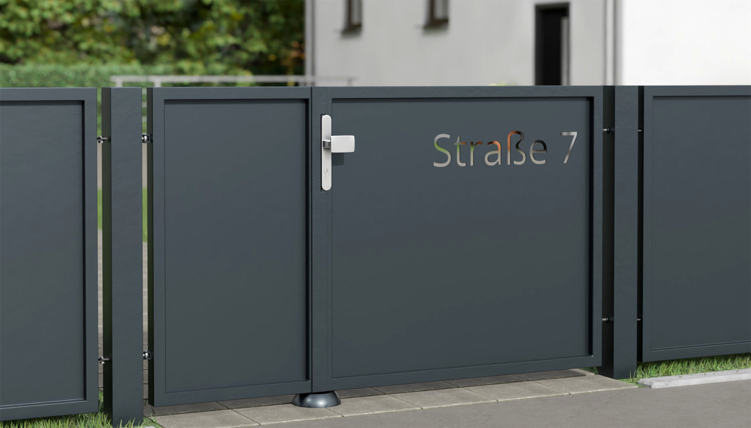 Brise-vue à 2 battants en aluminium pour portillon de jardin STR, GE