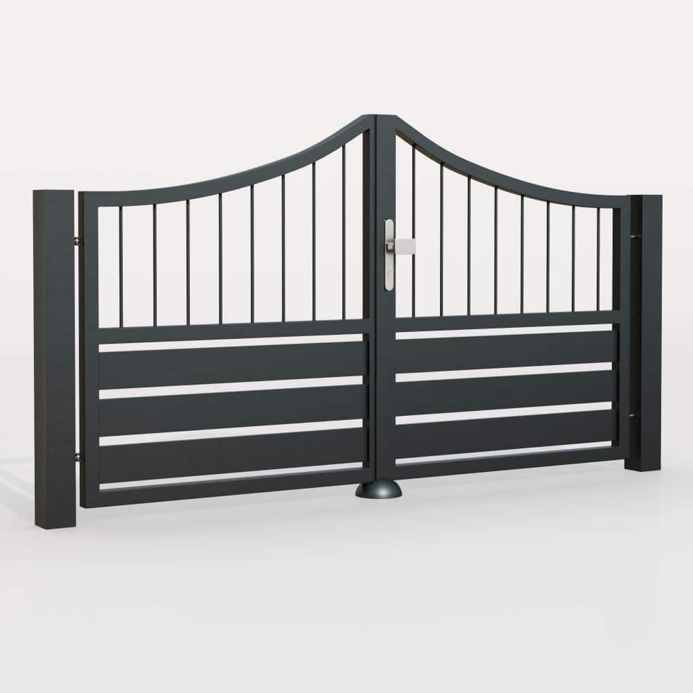 Portail de jardin en aluminium, brise-vue à 2 battants KSV 1, SB