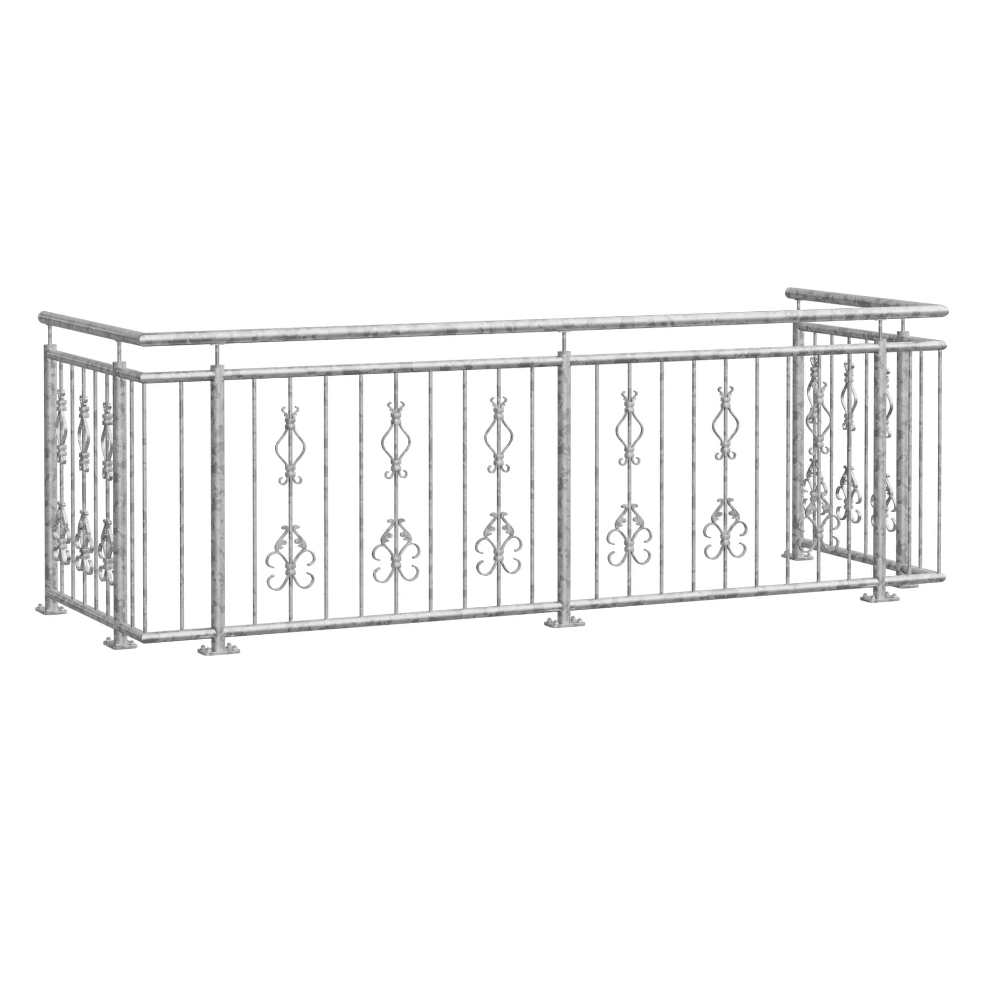 Balustrade de balcon en acier galvanisé Arcantus Triple Ornement 