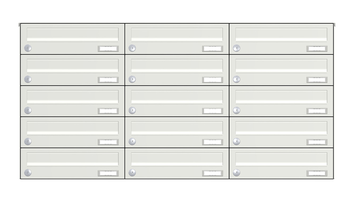 Briefkastenanlage | Aufputz | 15-fach | Waagerecht | Farbe