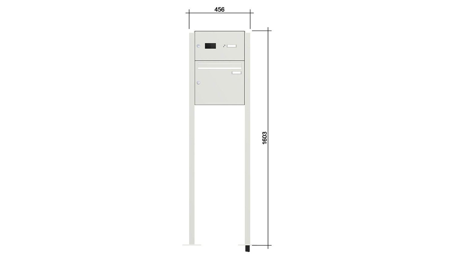 Briefkastenanlage | Freistehend | 1-fach | Senkrecht | Audio | Video | Farbe