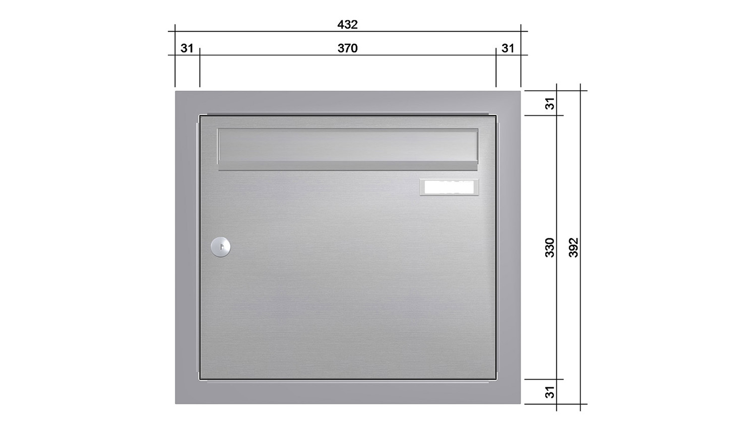 Briefkastenanlage | Unterputz | 1-fach | Senkrecht | Edelstahl