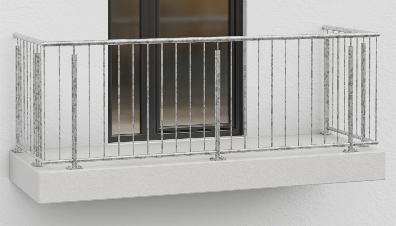 Balustrade de balcon en acier galvanisé Standard Modern 