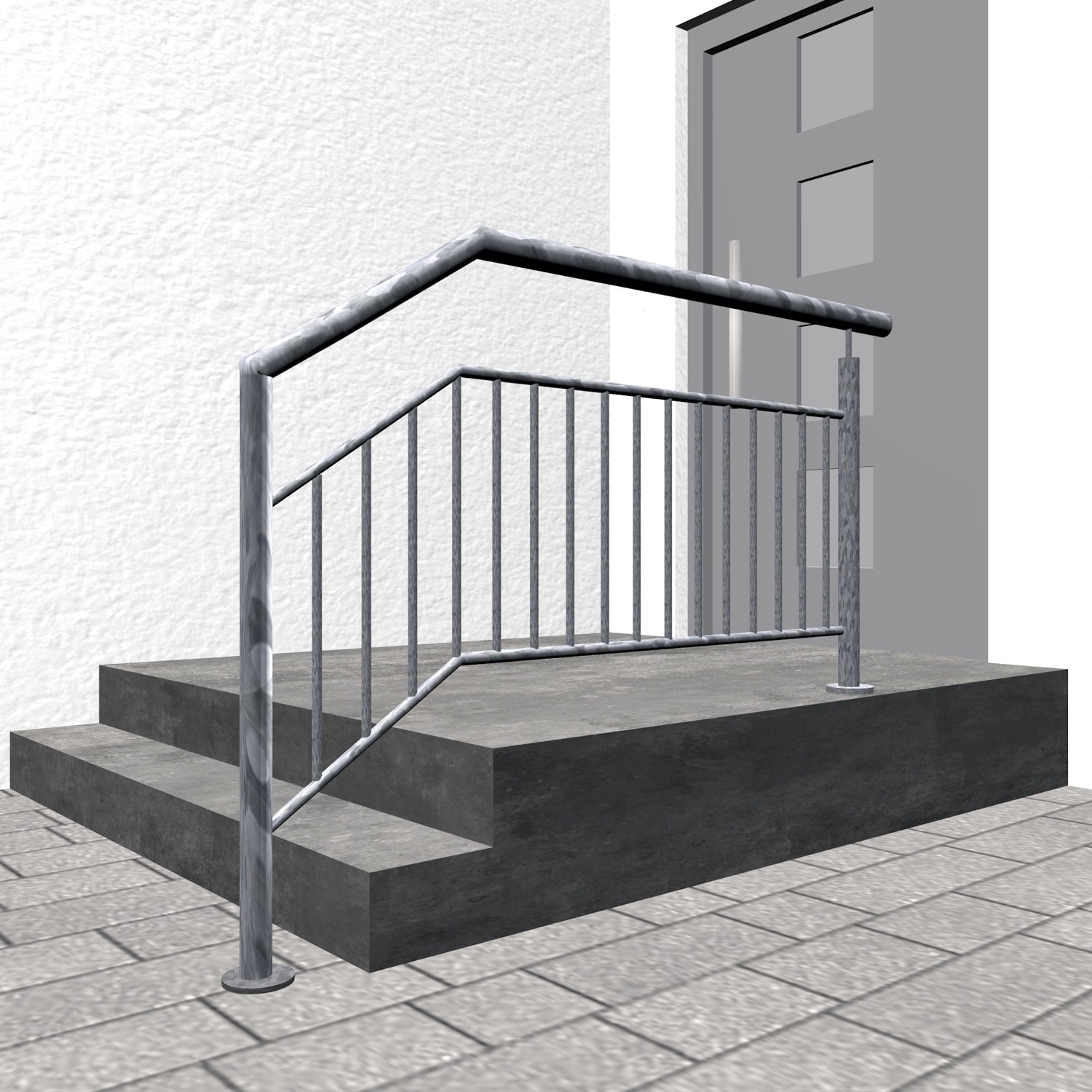 Balustrade d’escalier en acier galvanisé FAS-CL remplissage de barreaux 