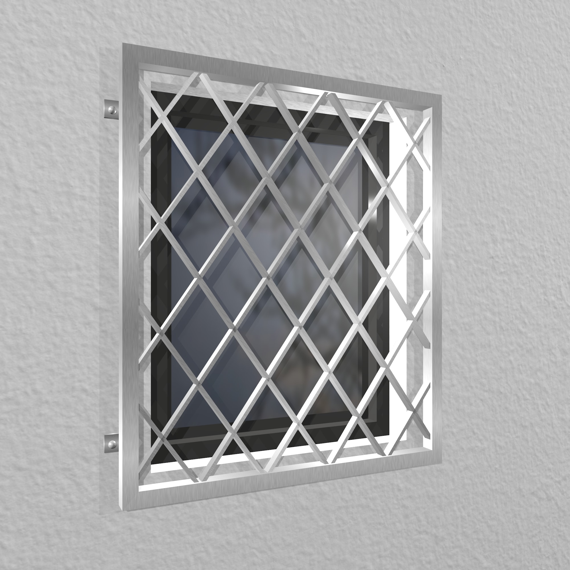 Grille de défense pour fenêtres en acier inoxydable rhombus acier plat