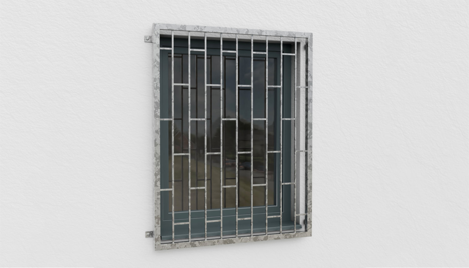 Grille de défense pour fenêtres en acier galvanisé Échelle