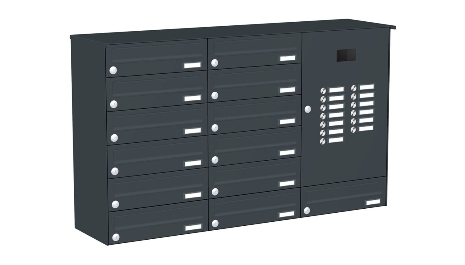 Briefkastenanlage | Aufputz | 13-fach | Waagerecht | Audio | Video | Farbe