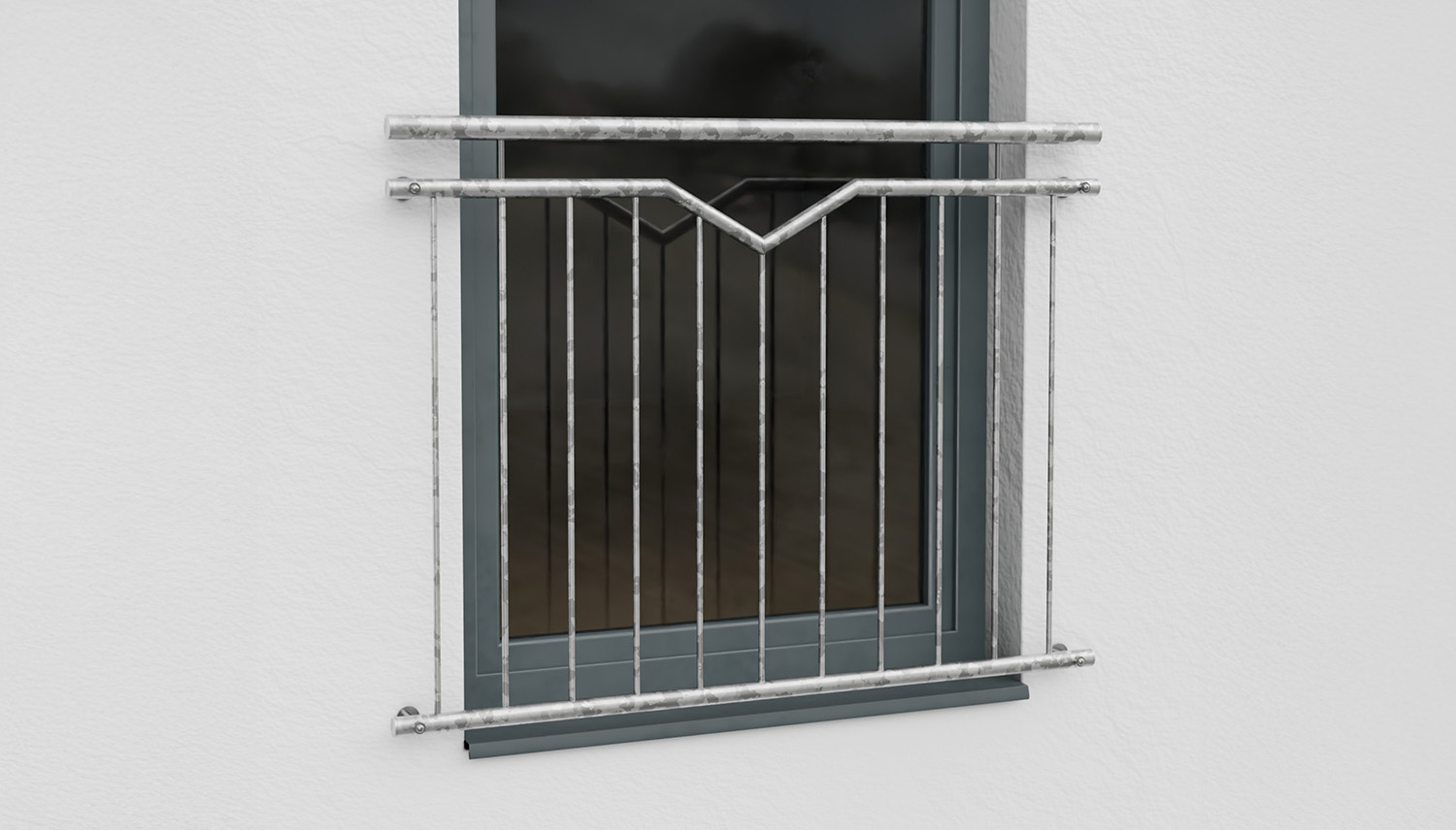 Balcon à la française en acier galvanisé simple V