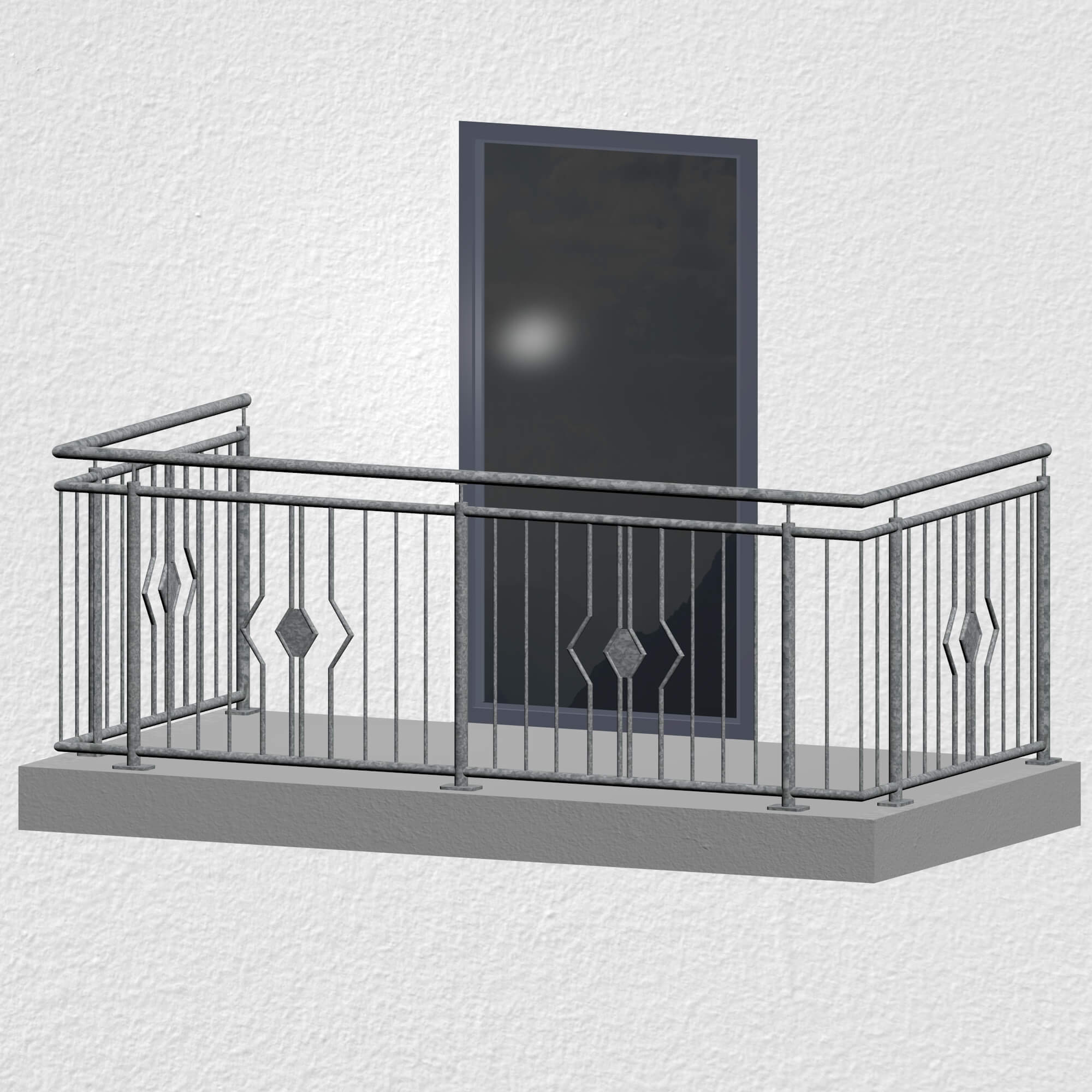 Balustrade de balcon en acier galvanisé ornement en forme de losange