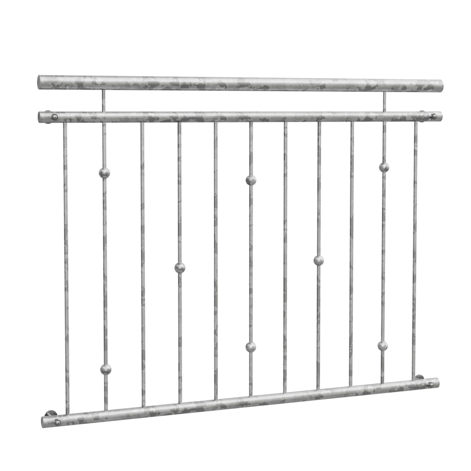 Balcon à la française en acier galvanisé boules déportées