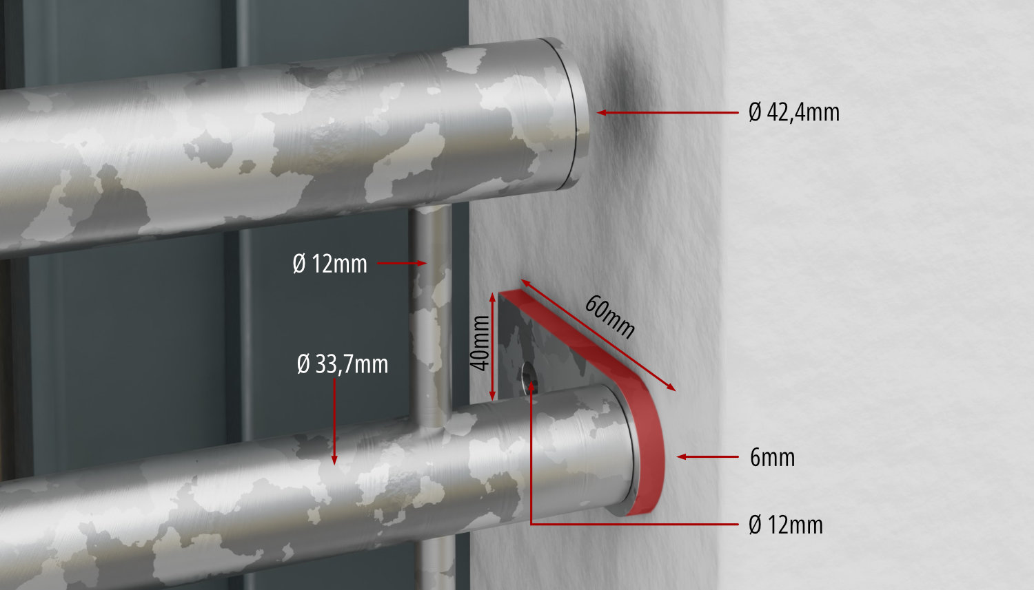 Balcon à la française en acier galvanisé ornement sablier triple 