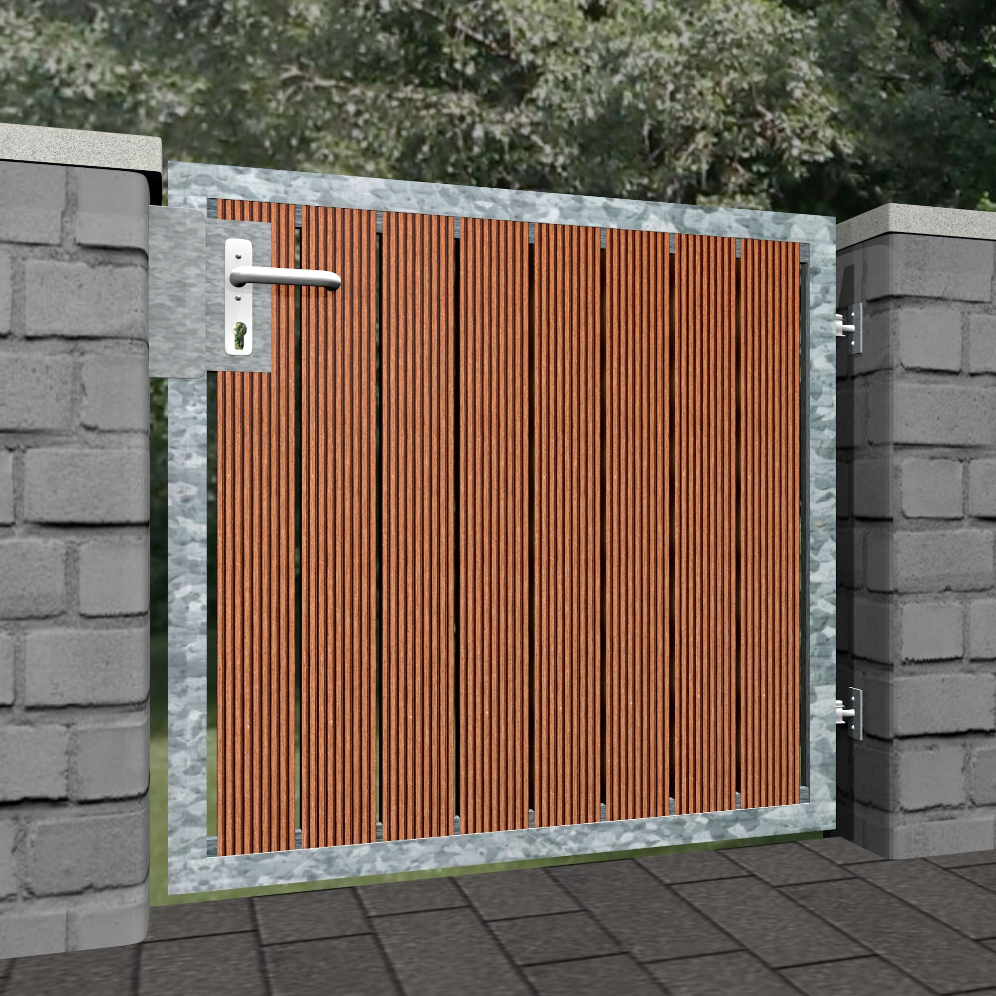 Portillon de jardin en acier galvanisé 1 battant HFS, GE