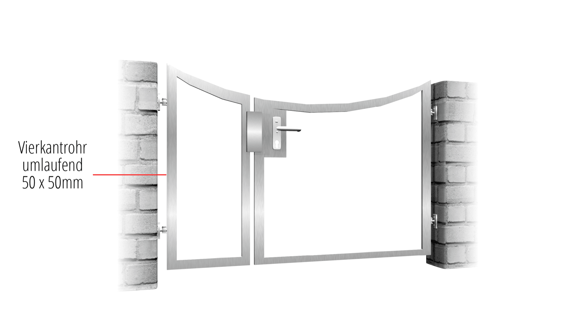 Portillon de jardin en acier inoxydable 2 battants remplissage propre, UB