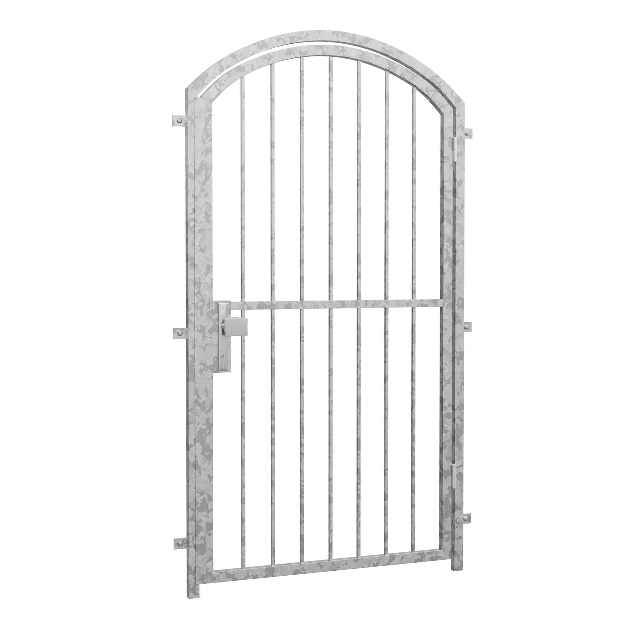Porte grillagée en acier galvanisé barre verticale Arc supérieur