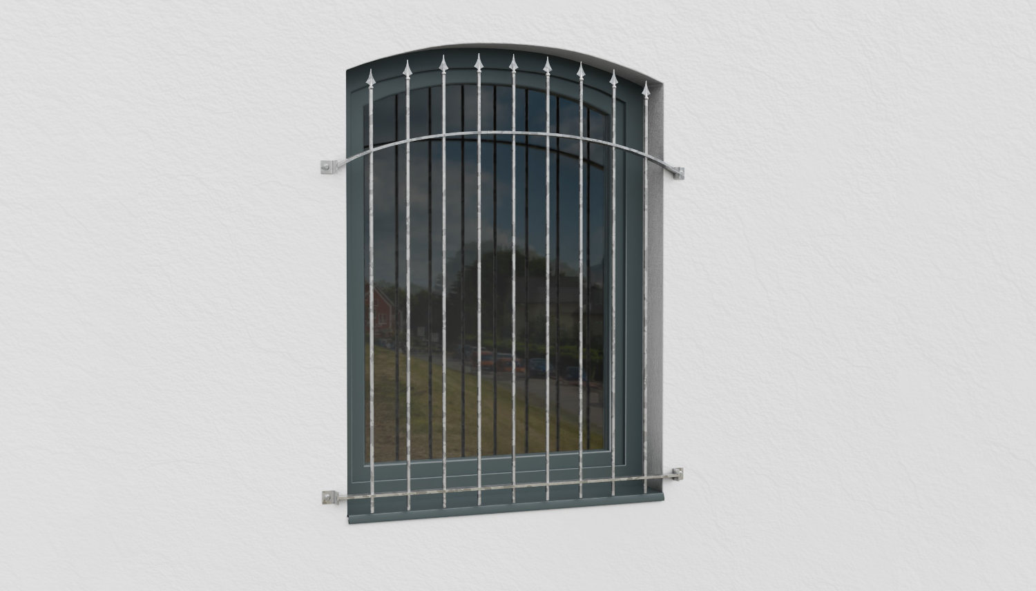 Grille de défense pour fenêtres en acier galvanisé arc supérieur Manchester 