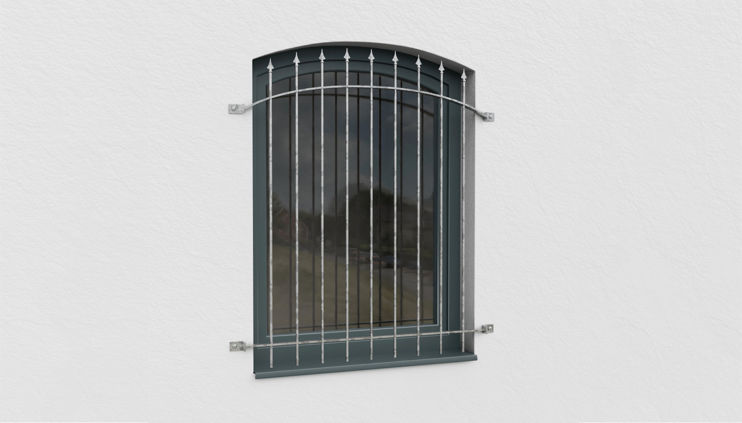 Grille de défense pour fenêtres en acier galvanisé arc supérieur Manchester 
